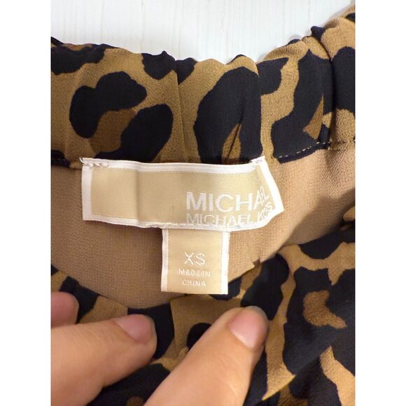 Michael Kors Wide Leg Flowy Cheetah Print Pants - Picture 3 of 3